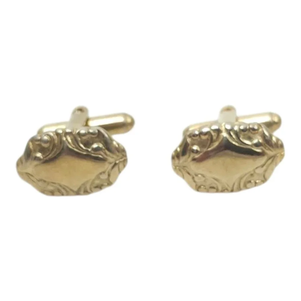 Swirled Scroll Cufflinks Silver Tone Men Vintage MCM Jewelry Accessory